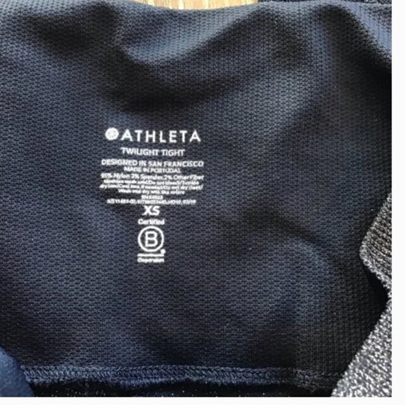 Athleta Sparkle Twilight Metallic Tight Athletic Leggings Navy‎ Blue Size XS - Picture 2 of 7